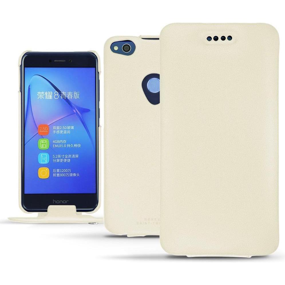 Noreve Lederschutzhülle vertikal (Huawei P8 Lite (2017)), Smartphone Hülle, Weiss