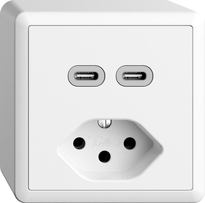 Feller AP-Steckdosen USB 2×Typ C + T13