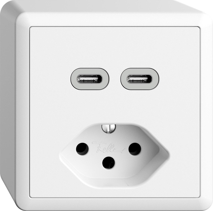 Produktbild Feller AP-Steckdosen USB 2×Typ C + T13