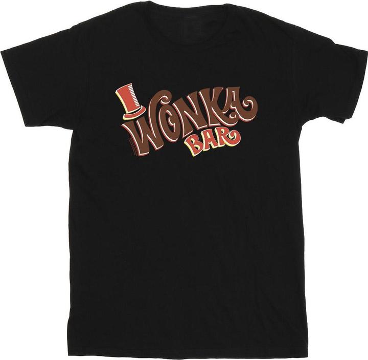Actual product image Willy Wonka & the Chocolate Factory Girls Bar Logo Cotton T-Shirt (140, 146)
