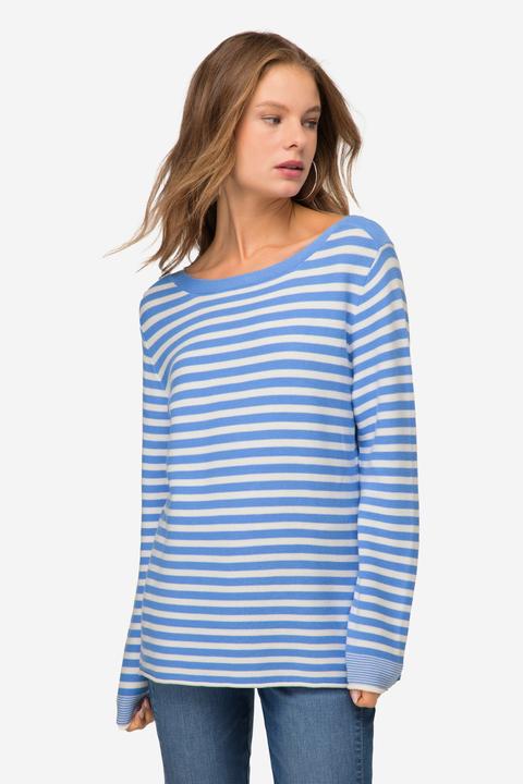 Image du produit Laurasøn Pullover, Feinstrick, Ringel, U-Boot-Ausschnitt, Langarm (M)