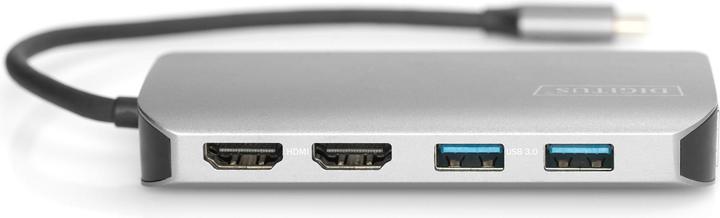 Image du produit Digitus Station d'accueil universelle USB-C™, 8 ports (Port de connexion (propriétaire), 8 ports)