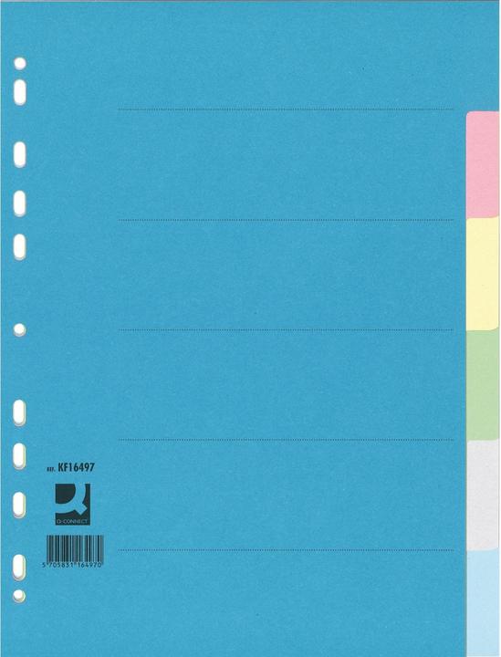 Actual product image Q-Connect Register full size cardboard, with index printing