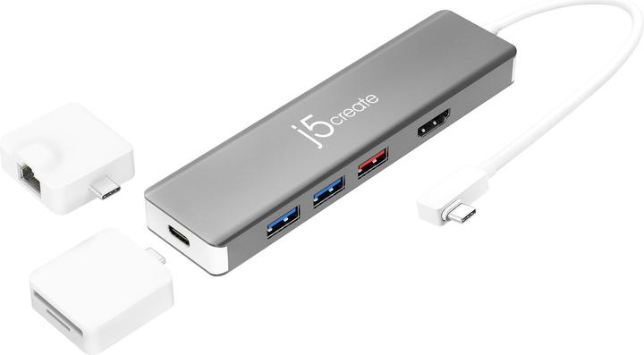 Produktbild j5Create USB-C Modular Multi-Adapter (USB-C, 7 Ports)