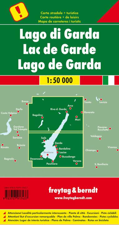 Actual product image Lake Garda, road map 50000