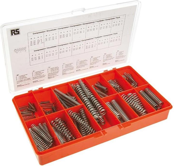 Produktbild RS PRO Druckfedern Sortiment 3,3 bis 15,5mm