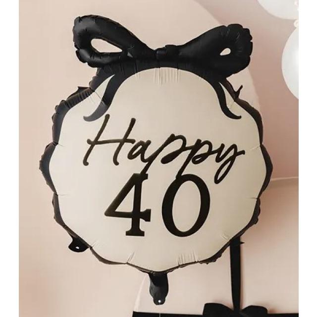 Thumbnail - Partydeco Folienballon Pill Happy "40" - leer
