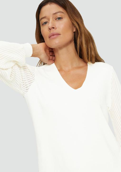 Produktbild S.Oliver Strickpullover Strickpullover mit semitransparenten Ärmeln (46)