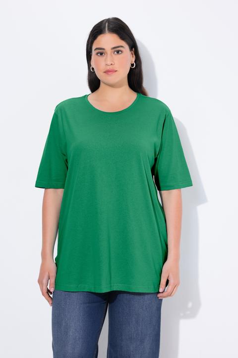Actual product image Ulla Popken Basic Round Neck Short Sleeve Relaxed Fit Tee (54)