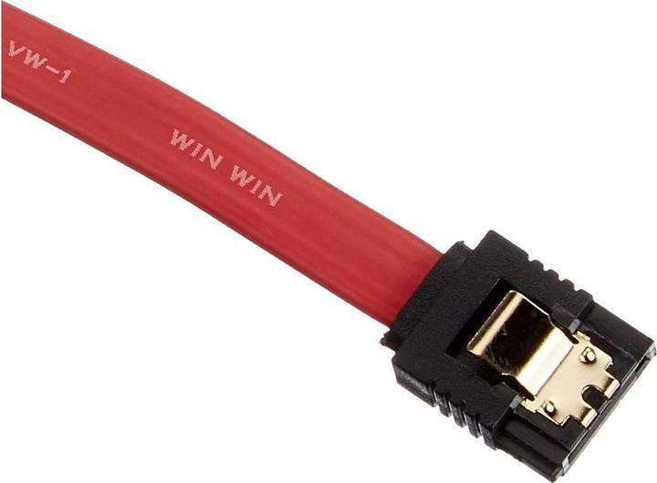 Produktbild Delock SATA3 Kabel: 1.0m, Metall Clip, rot (100 cm, SATA III)