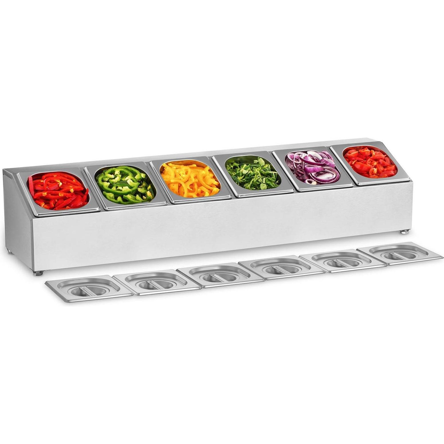 Thumbnail - Royal Catering GN Aufsatzbord Mit GN Behältern Gastronorm Behälter Gestell Edelstahl 13 Teilig, Vorratsbehälter, Silber