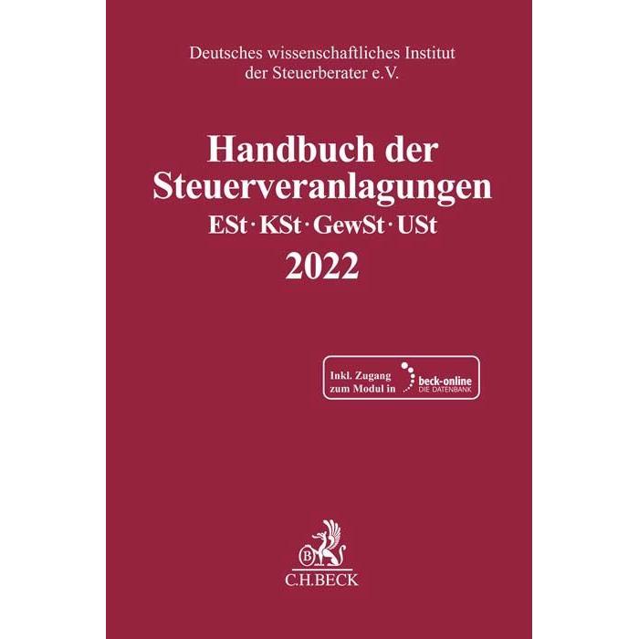 Handbuch der Steuerveranlagungen, Fachbücher von wissenschaftlichesInstitutder, Deutsches/