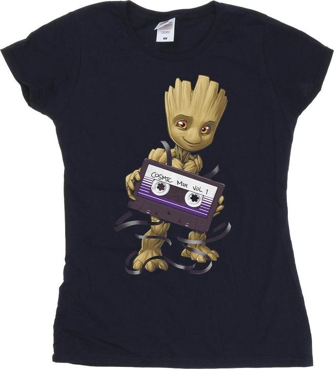 Actual product image Womens/Ladies Guardians Of The Galaxy Groot Cosmic Tape Cotton T-Shirt (M)