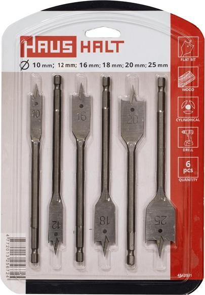 Actual product image Haushalt FLAT WOOD DRILL SET TIN 6PCS 10-25MM