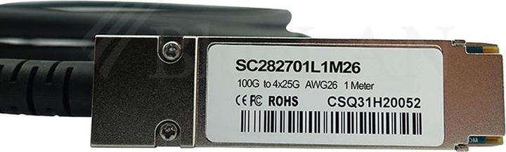 Actual product image CBO Radware QSFP28-4SFP28-DAC-3M Compatible BlueLAN QSFP28 DAC SC282701L3M26