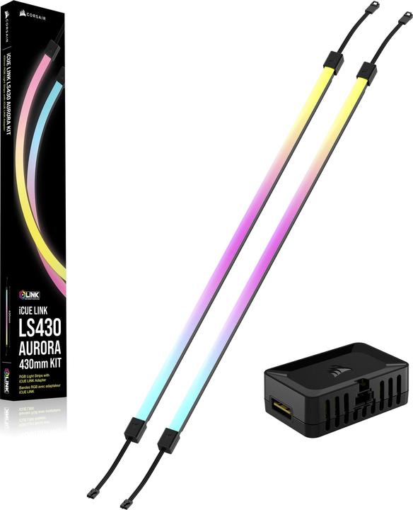 Produktbild Corsair iCUE LINK LS430 Aurora RGB Light Strips 430mm Kit (Mehrfarbig)