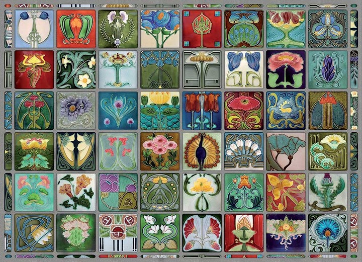 Actual product image Cobble Hill Puzzle 1000 pieces Art Nouveau Tiles (1000 pieces)