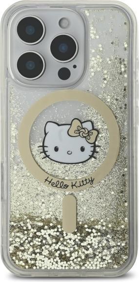 Actual product image Hello Kitty HKHMP16LLGDIH iPhone 16 Pro 6.3" biały złoty/white gold hardcase Liquid Glitter Fever (Apple iPhone 16 Pro)