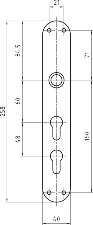 Produktbild Glutz Türschilder mit 2 Zylinderausschnitten glide 5345 E (Türschildgarnitur)