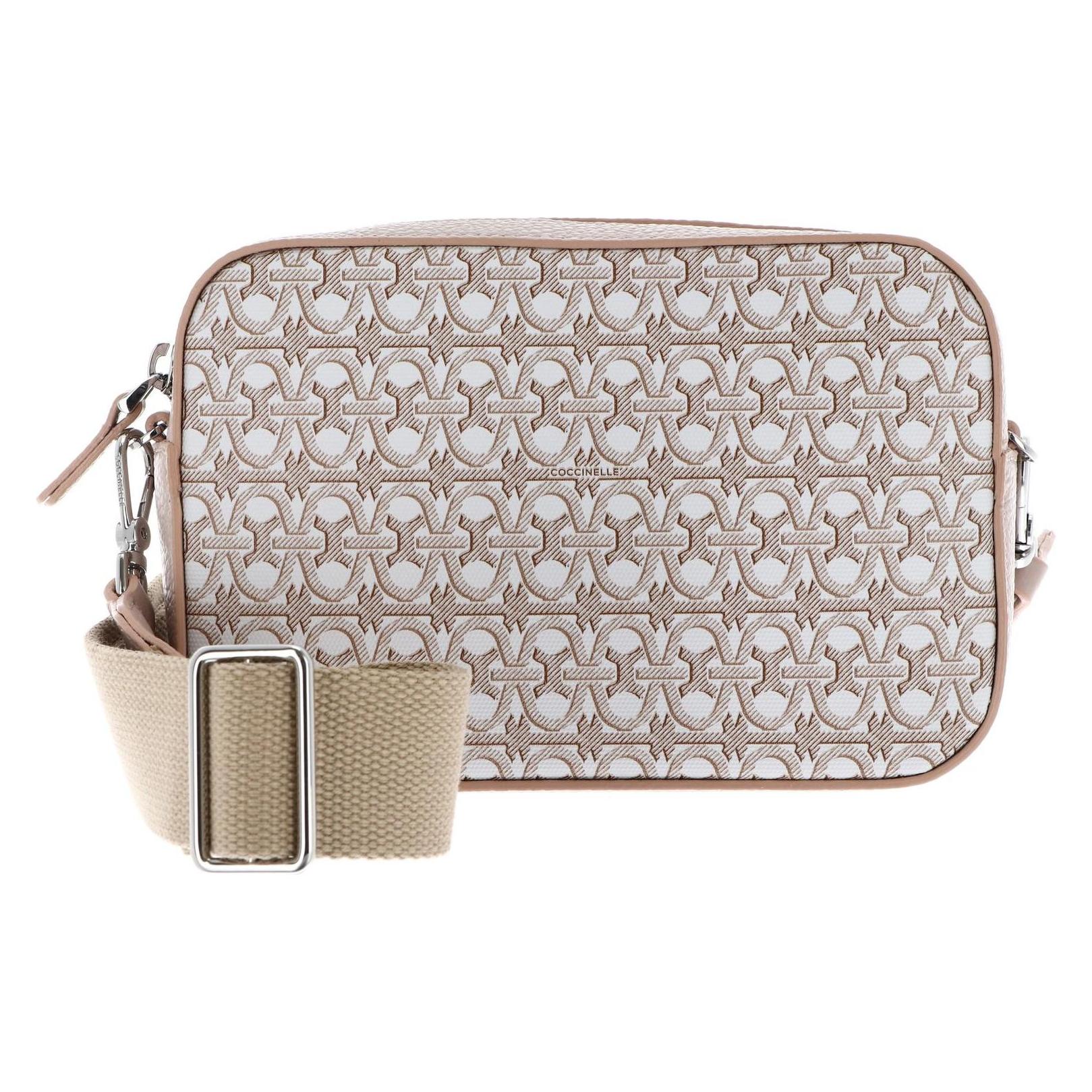 Coccinelle, Damen, Handtasche, Tebe Coated Monogram Crossbody Bag, Beige