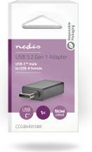 Produktbild Nedis USB-C™ Adapter | USB 3.2 Gen 1 | USB-C™ Stecker | USB-A Buchse | 5 Gbps | OTG | Rund | Vernick (USB Typ-C, 3.20 cm)