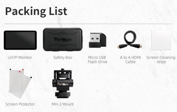 Actual product image Portkeys LH7P 7 inch white touchscreen monitor (7", Full HD)
