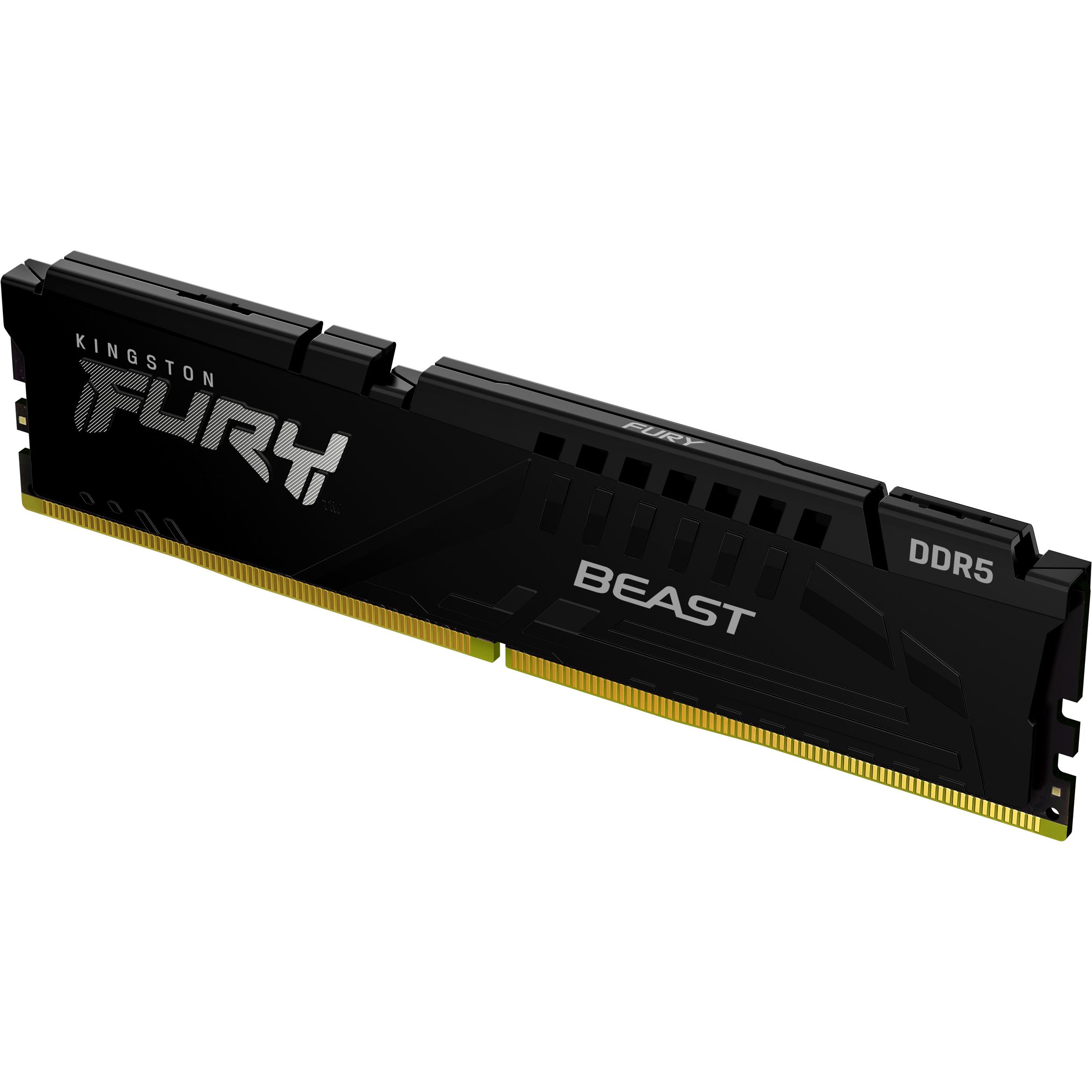 Kingston FURY Beast (1 x 16GB, 5200 MHz, DDR5-RAM, DIMM), RAM, Schwarz