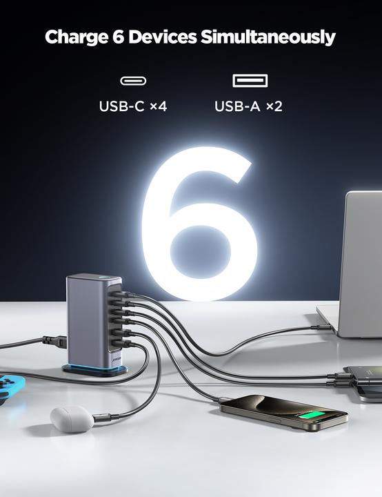 Produktbild Joyroom 6 in 1 Multi USB charger (65 W)