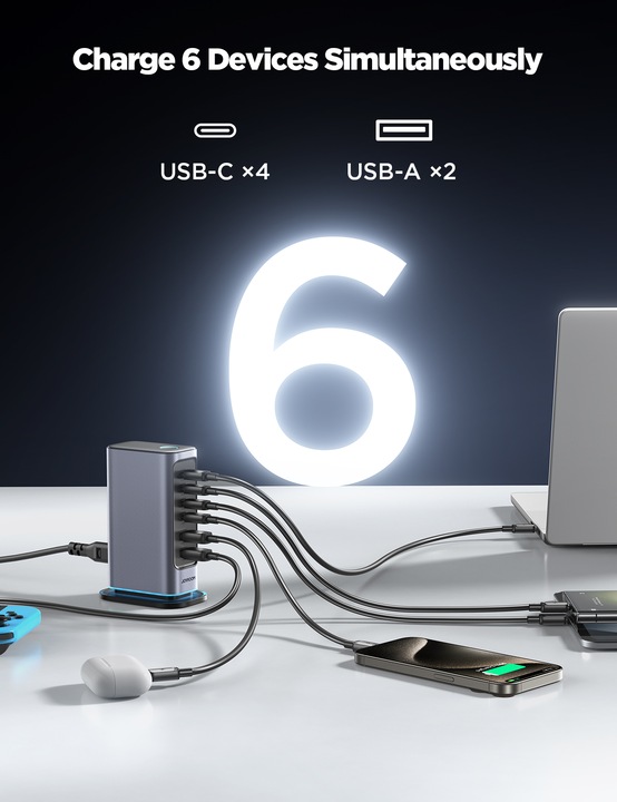 Produktbild Joyroom 6 in 1 Multi USB charger (65 W)