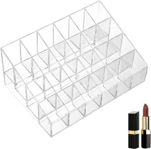 MU Style Organisateur de rouge à lèvres en acrylique avec 24 compartiments