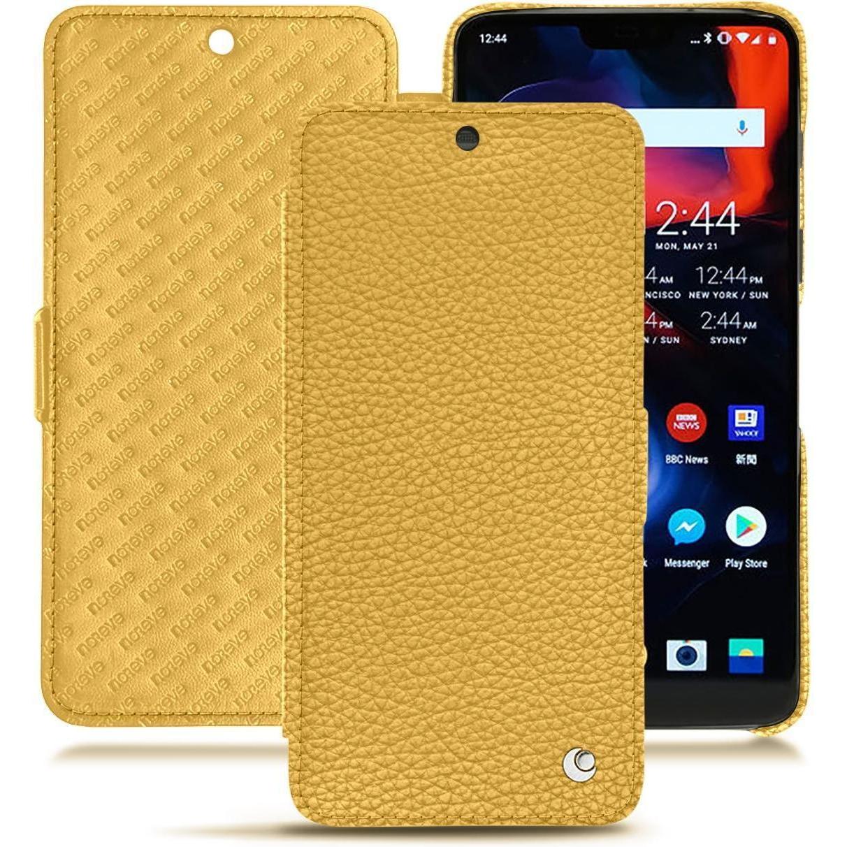 Noreve Lederschutzhülle horizontal (OnePlus 6), Smartphone Hülle, Orange