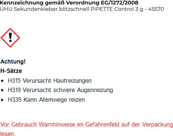 Actual product image UHU Superglue pipette (3 g)