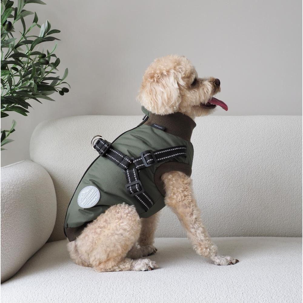 Nordic Paws Dogcoat Thor with harness 45cm - Green - L (L, Hundemantel), Hundebekleidung