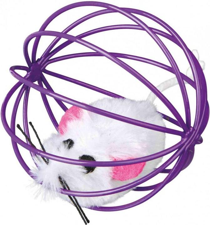 Produktbild Trixie Plüschmaus im Gitterball D=6cm (Plüschspielzeug Katze)