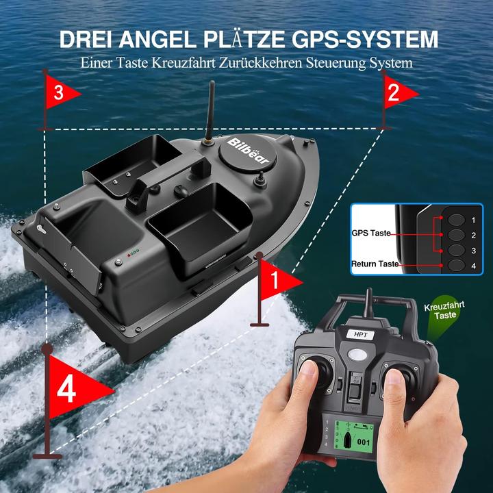 Immagine prodotto Bilbear GPS Futterboot mit 3 Köderbehältern – Angelboot fürs Karpfenfischen