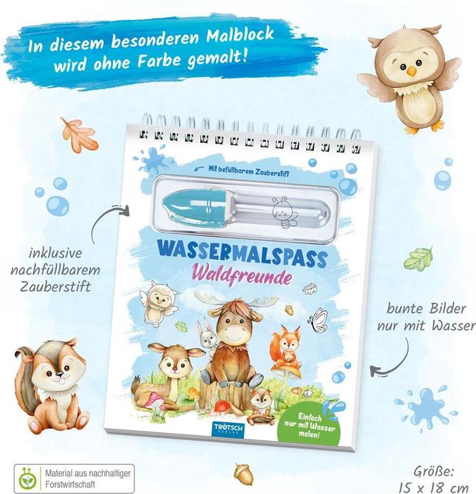 Produktbild Wassermalspass mit Zauberstift Waldfreunde