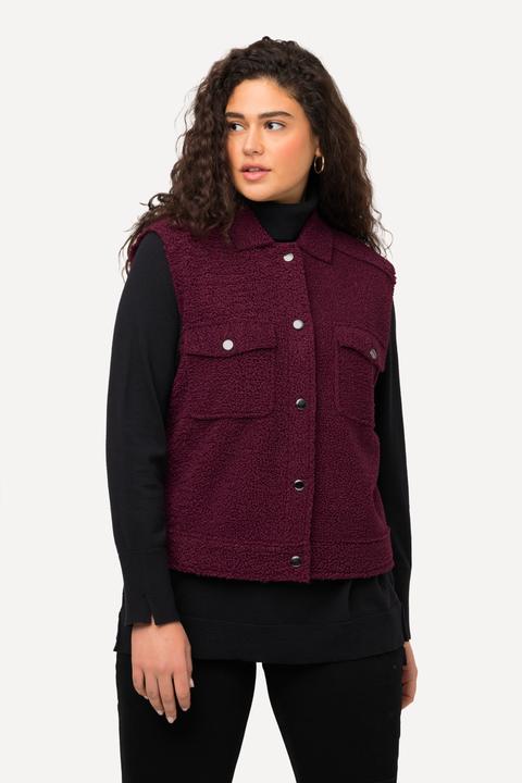 Image du produit Ulla Popken Gilet polaire à col chemise, bords francs, moelleux (46, 48)
