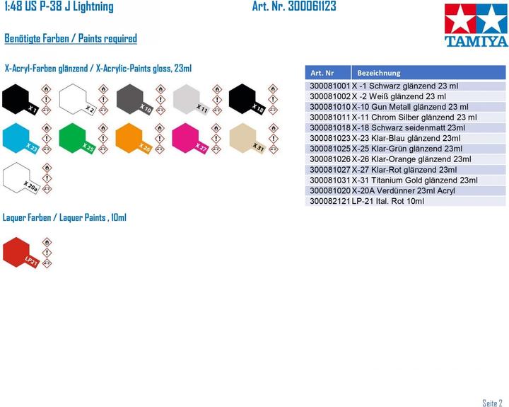 Produktbild Tamiya 1/48 Lockheed P38 J Lightning