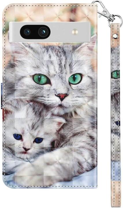 Actual product image Cover-Discount Google Pixel 7a - Case Glitter Effect Cats (Google Pixel 7a)