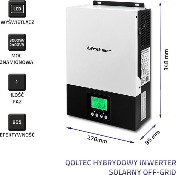 Produktbild Qoltec Hybrid-Solar-Wechselrichter, netzunabhängig, MPPT-Sinus