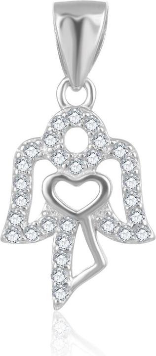 Produktbild Beneto Silver pendant with zircons Angel AGH678 (L)