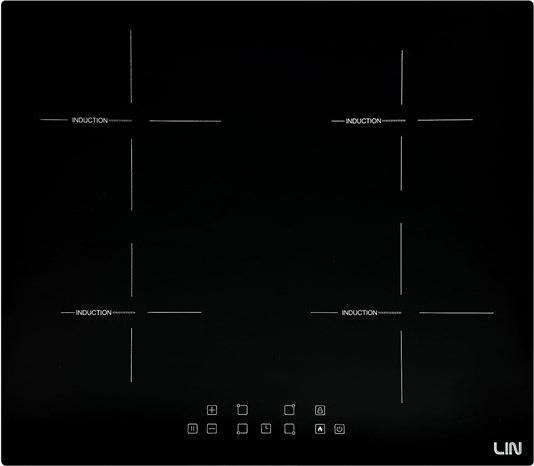 LIN Induktionskochfeld LI-A23511 4 Zonen 7400 W Schwarz (59 cm, Induktionskochfeld)