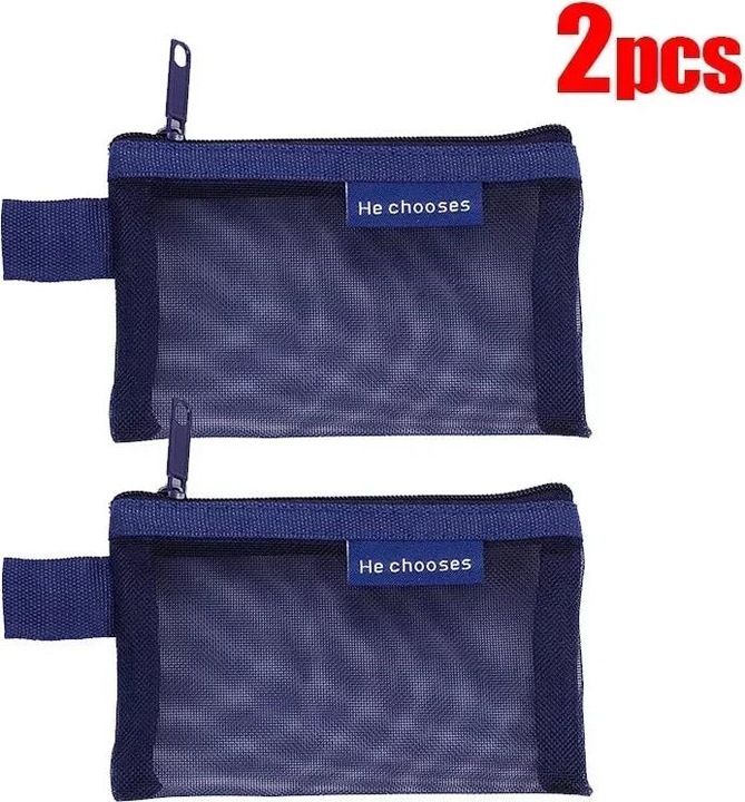 Image du produit Only-Bags.Store 2 Pcs Mini Mesh Stockage Sacs Multi-couleur Portable Porte-Monnaie Pièces Cosmétiques Bijoux Voyage