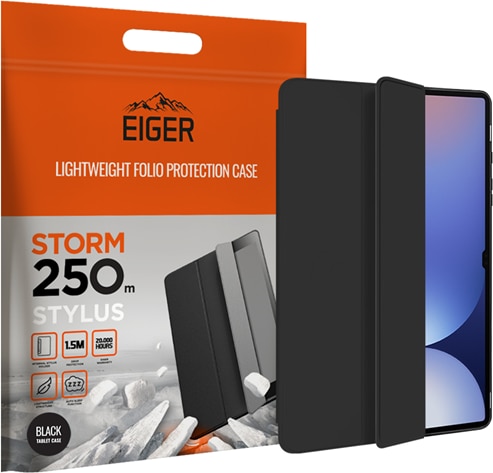 Eiger Folio-Case mit Stylus-Halterung schwarz Storm 250m Stylus Case Black (Galaxy Tab S9+, Galaxy Tab S9 FE+, Galaxy Tab S10+)
