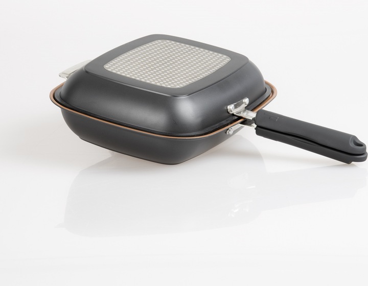 Productafbeelding MediaShop Livington Zwart Doubletta (Grillpan, Steelpan, Aluminium, Roestvrij staal)