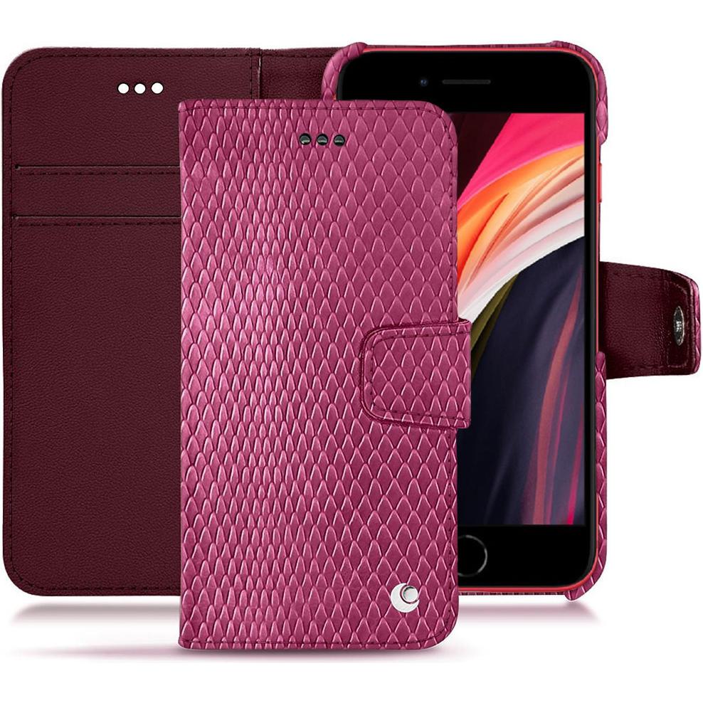 Noreve Lederschutzhülle Wallet (Apple iPhone SE (3rd Gen), Apple iPhone SE (2nd Gen)), Smartphone Hülle, Rosa