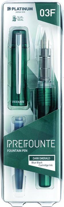 Immagine prodotto Platinum Prefounte Dark Emerald, stilografica F Eternal, in confezione di plastica, blister, verde (Verde, 1 x)