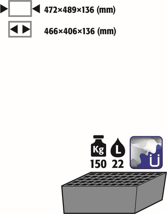 asecos Stawa-R floor drip tray with grating for CS and CX series chemical cabinets