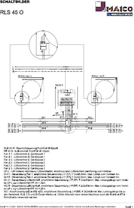 Actual product image Maico room air control b. 6 PushPull units RLS 45 O
