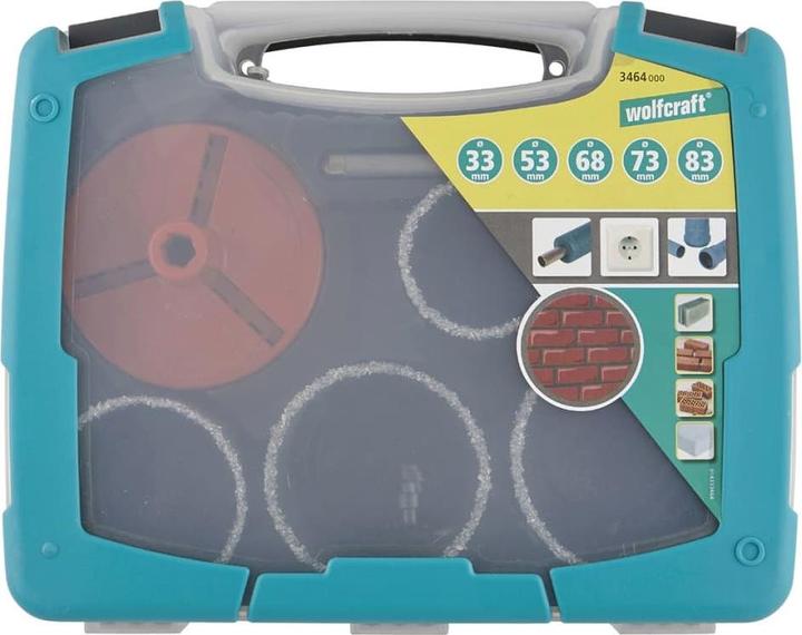 Produktbild wolfcraft 1 Bohrkranz-Set ø33,53,68,73,83mm (83 mm)